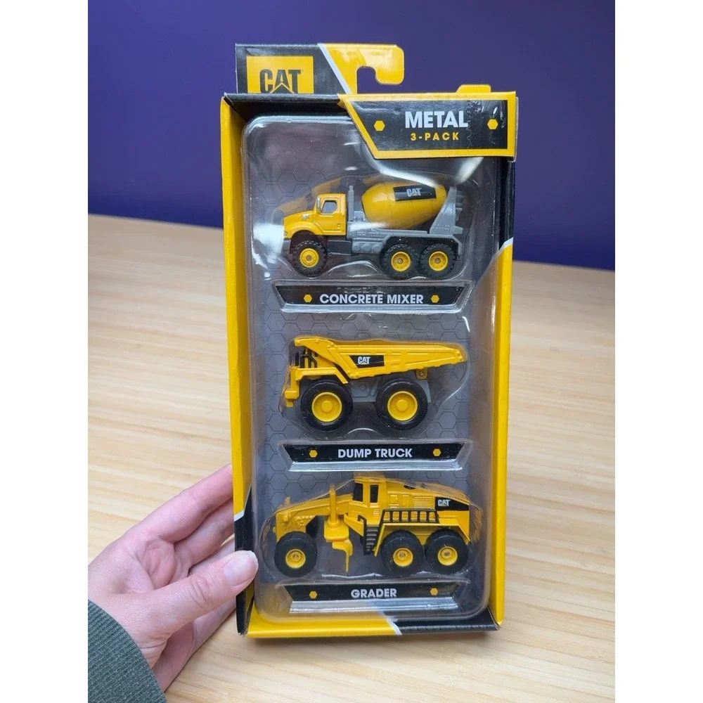CAT Metal 3 Pack Construction Vehicles Mixer Dump Truck Grader Funrise 82273
